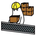 Factory worker conveyor belt