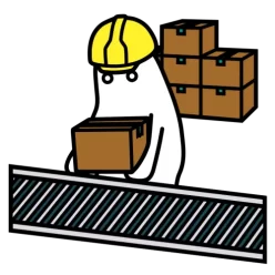 Factory worker conveyor belt