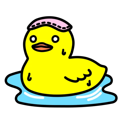 アヒルのおもちゃ（ラバーダック）のかわいいイラスト素材 rubber duck illustration