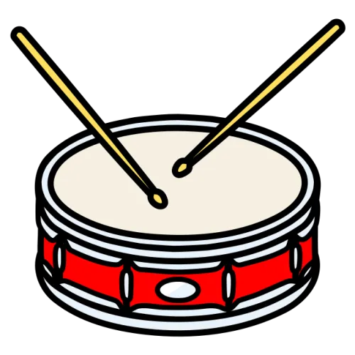 スネアドラム（小太鼓）のかわいいイラスト素材 snare drum illustration