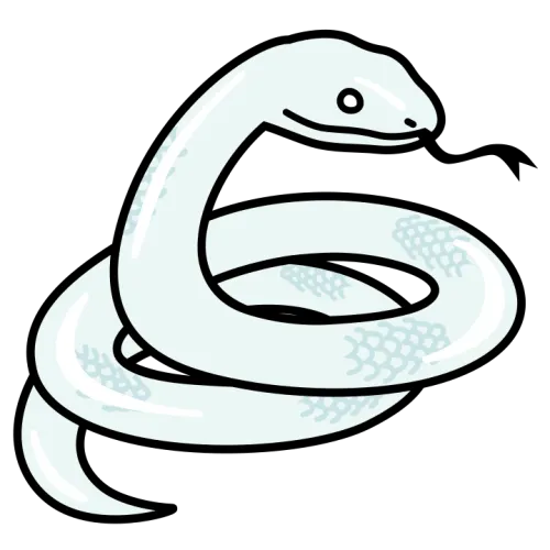 白蛇のかわいいイラスト素材 white snake illustration