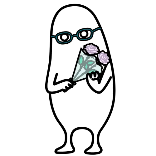バラの花束を持ったお父さんのかわいいイラスト素材 father holding rose bouquet illustration