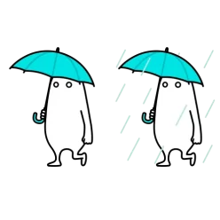 Walking rain