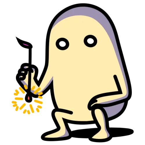 線香花火を持つ人のかわいいイラスト素材 person holding sparkler illustration
