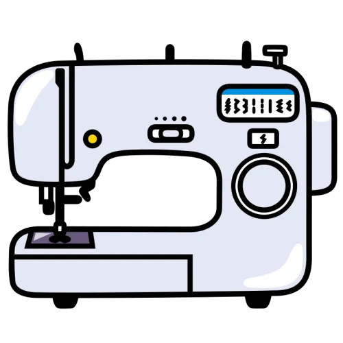 家庭用ミシンのかわいいイラスト素材 home sewing machine illustration