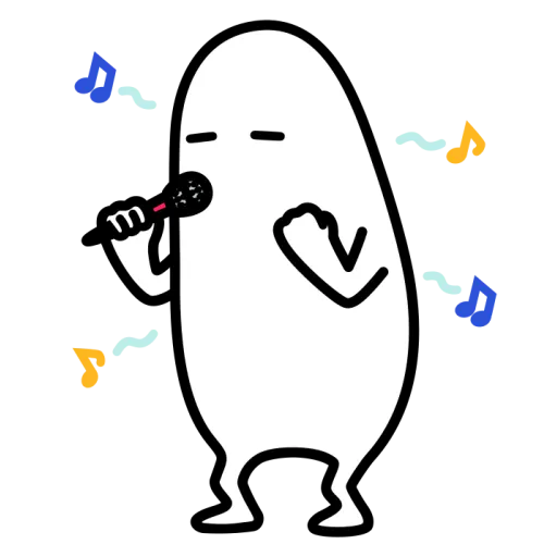熱唱する人のかわいいイラスト素材 passionate singing illustration