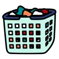 Laundrybasket with clothes
