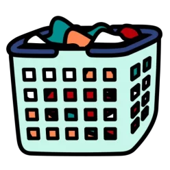 Laundrybasket with clothes