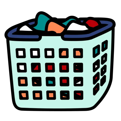 Laundrybasket with clothes