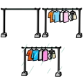 Laundry pole set