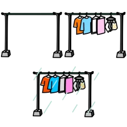 Laundry pole set