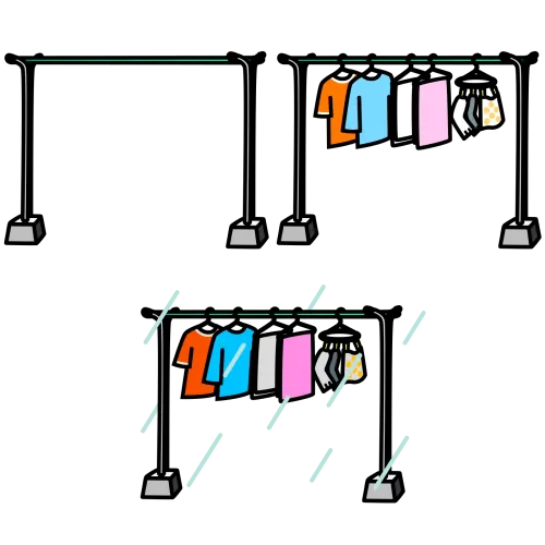 Laundry pole set