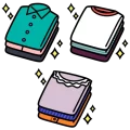 Folded clothes stack