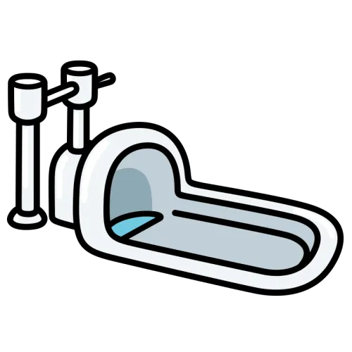 和式トイレ（和式便器）のかわいいイラスト素材 japanese squat toilet illustration