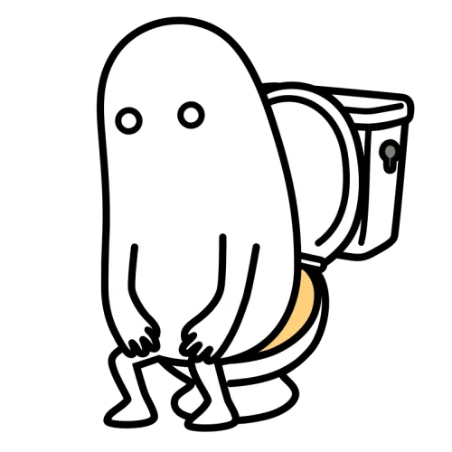 トイレに座る人のかわいいイラスト素材 toilet sitting person illustration