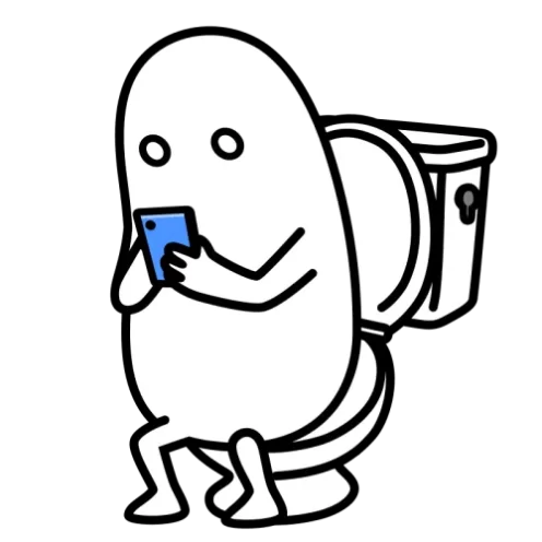 Toilet smartphone user