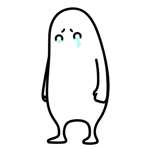 涙を流す人のかわいいイラスト素材 crying person illustration