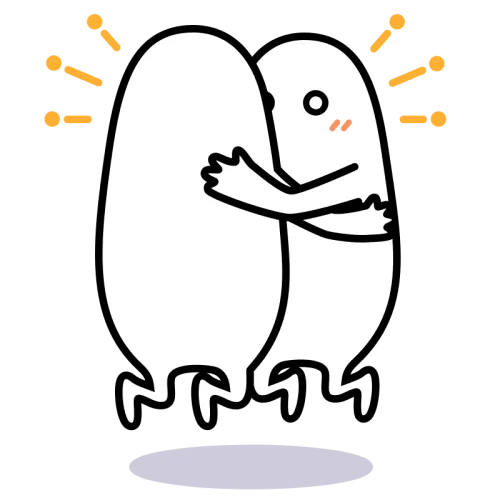 Happy friends hugging